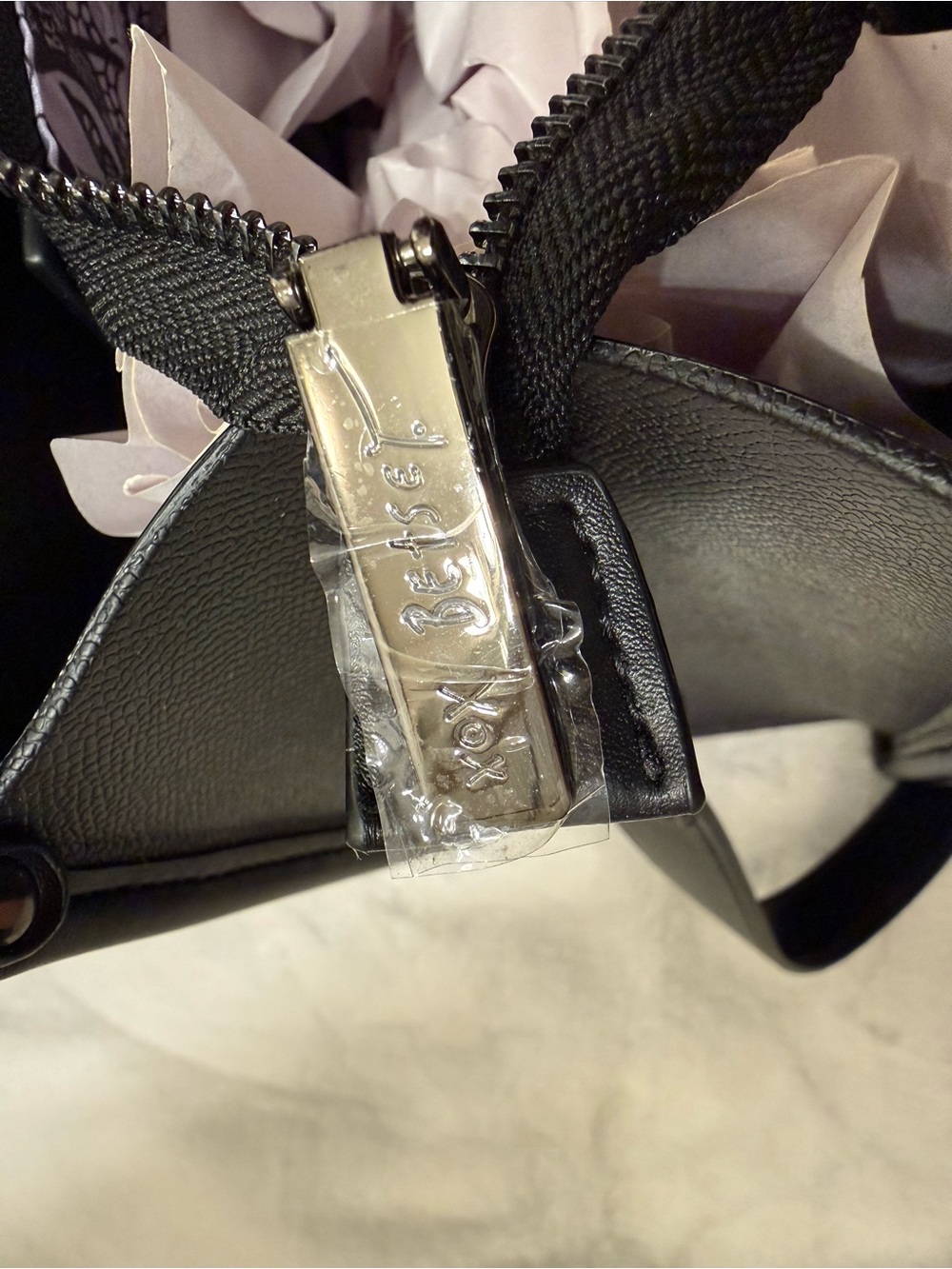 Viral Betsey Johnson Black Haunted House Satchel with Purple & Orange Sunset - Picture 7 of 8